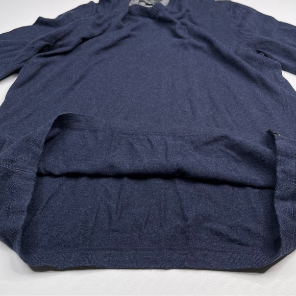 Eddie Bauer Sweater Merino Wool Cotton Navy Blue Outdoor Gorp Office  Tall - Picture 8 of 13